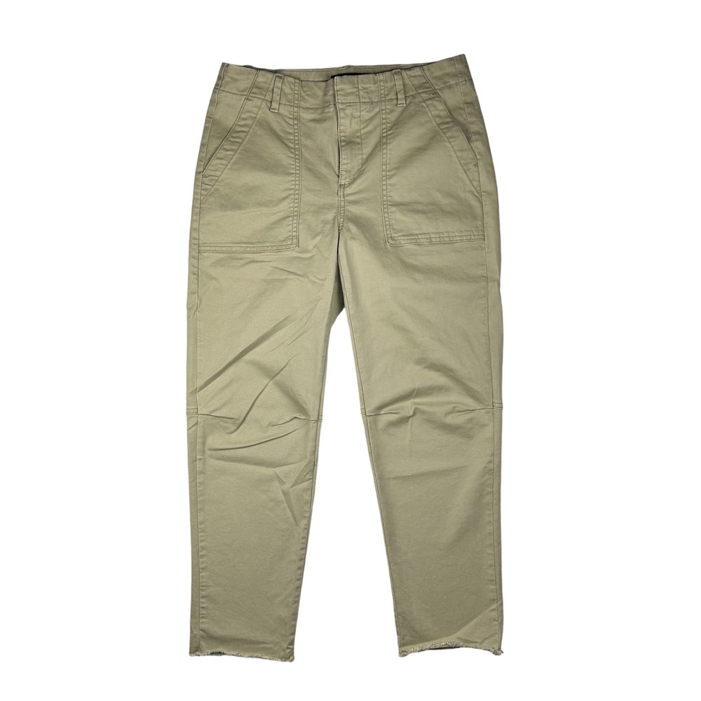Banana Republic Girlfriend Authentic Chino Khaki Pants Petite 2 Frayed